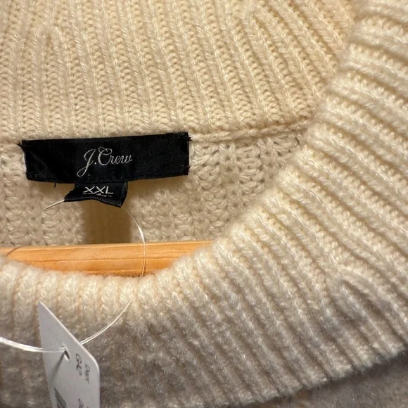 J. Crew Cream Cable Knit Sweater NWT XXL - Picture 3 of 4